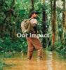 Mobile image of Akash walking through the jungle with a backpack on. He is helping wildlife with the Fable Fund. 
